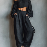 Carmen | Off-Shoulder Set with Wide Trousers