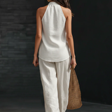 Carmen | Sleeveless Set with Wide Leg Trousers