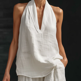 Carmen | Sleeveless Set with Wide Leg Trousers