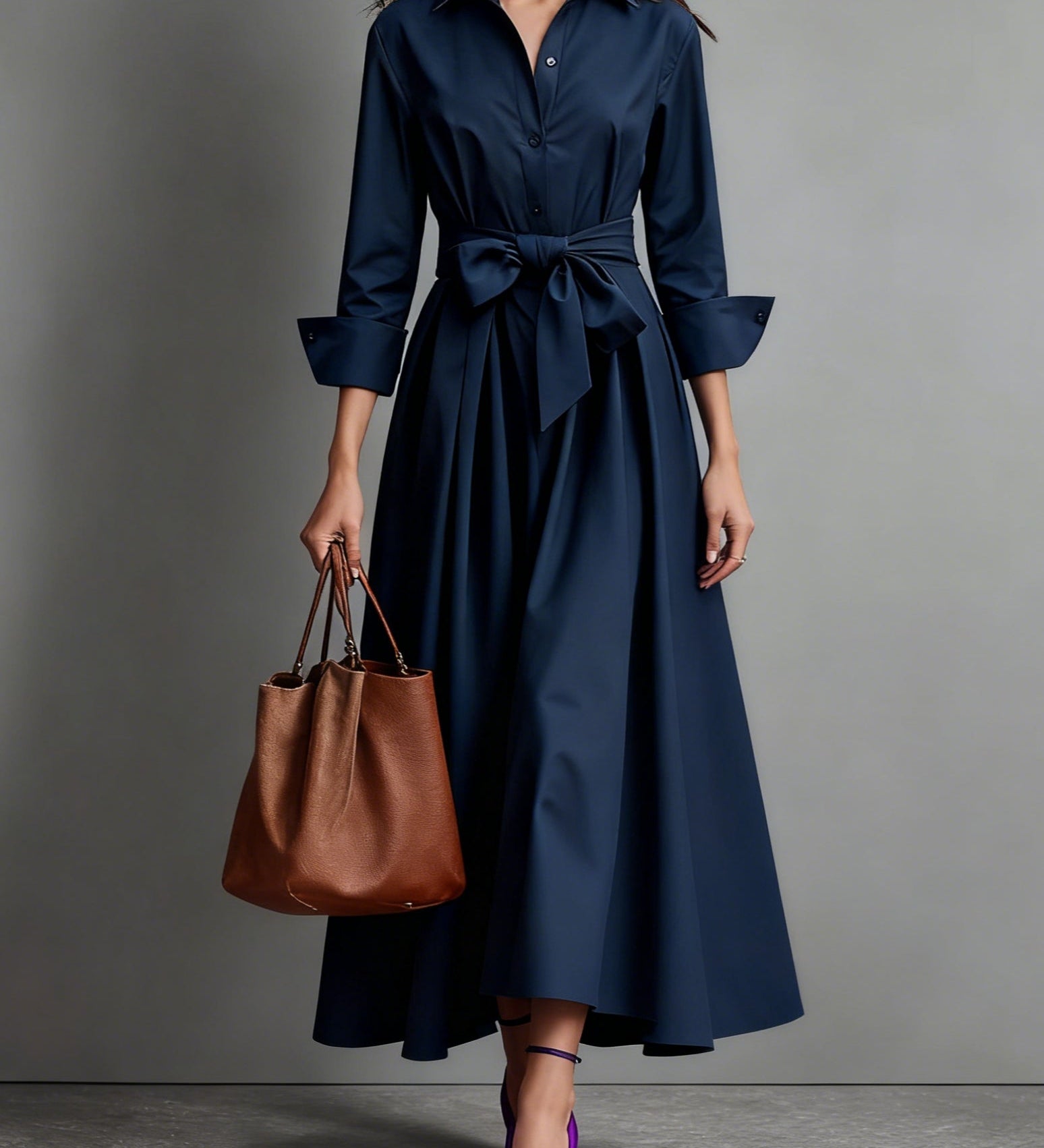 Carmen | Elegant Maxi Dress with Bow Detail