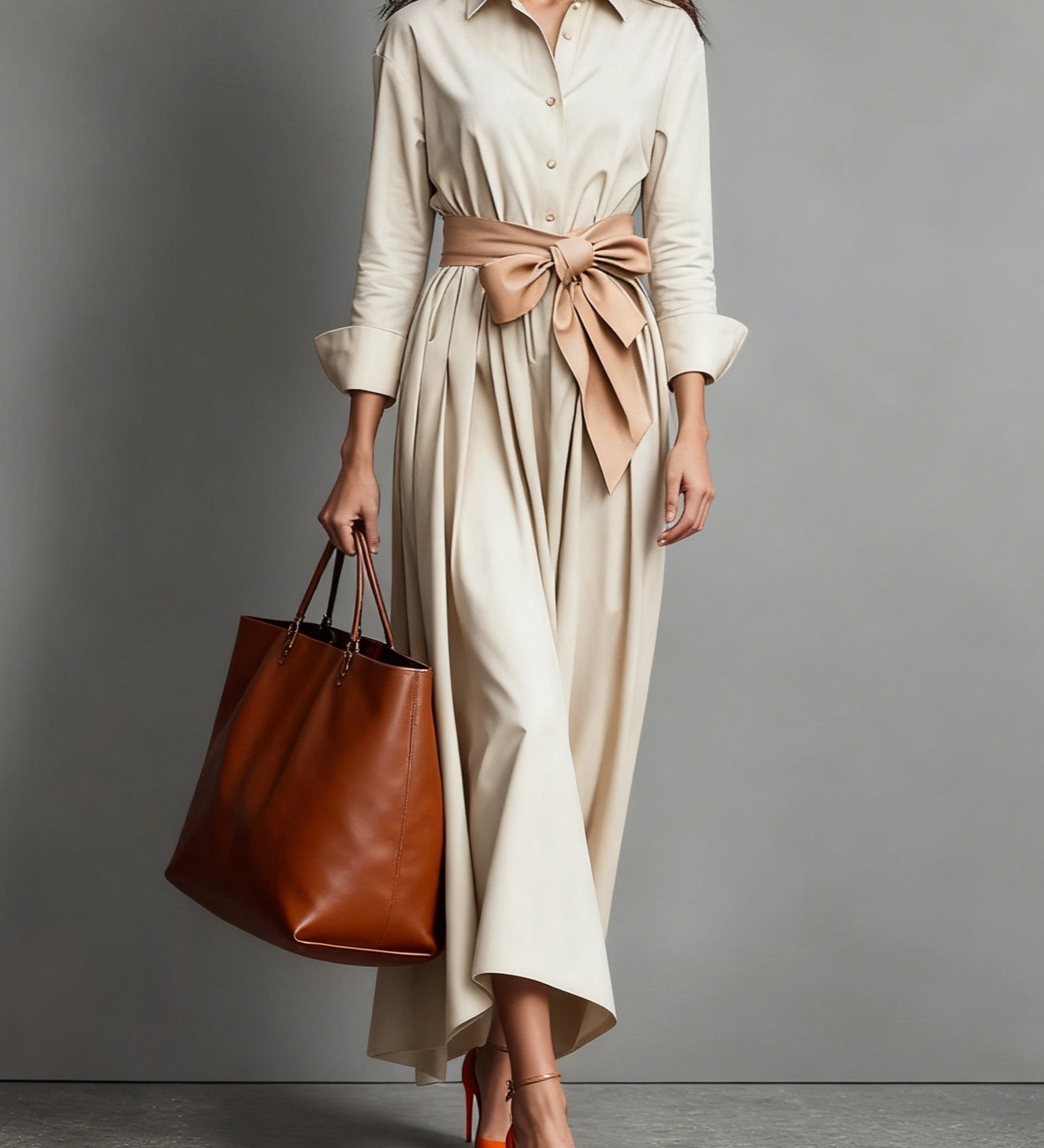 Carmen | Elegant Maxi Dress with Bow Detail