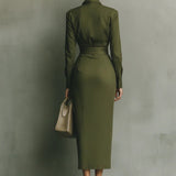 Carmen | Maxi Dress in Military Green