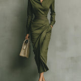 Carmen | Maxi Dress in Military Green