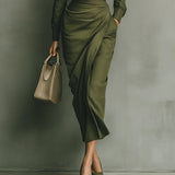 Carmen | Maxi Dress in Military Green