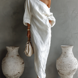 Carmen | Elegant One-Shoulder Maxi Dress in White