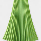 Pleated Satin Maxi Skirt
