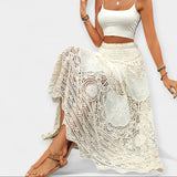 Midi skirt with lace