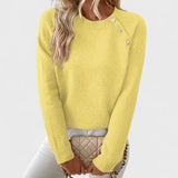 Roxanne - Elegant Women's Asymmetrical One-Shoulder Sweater with Buttons