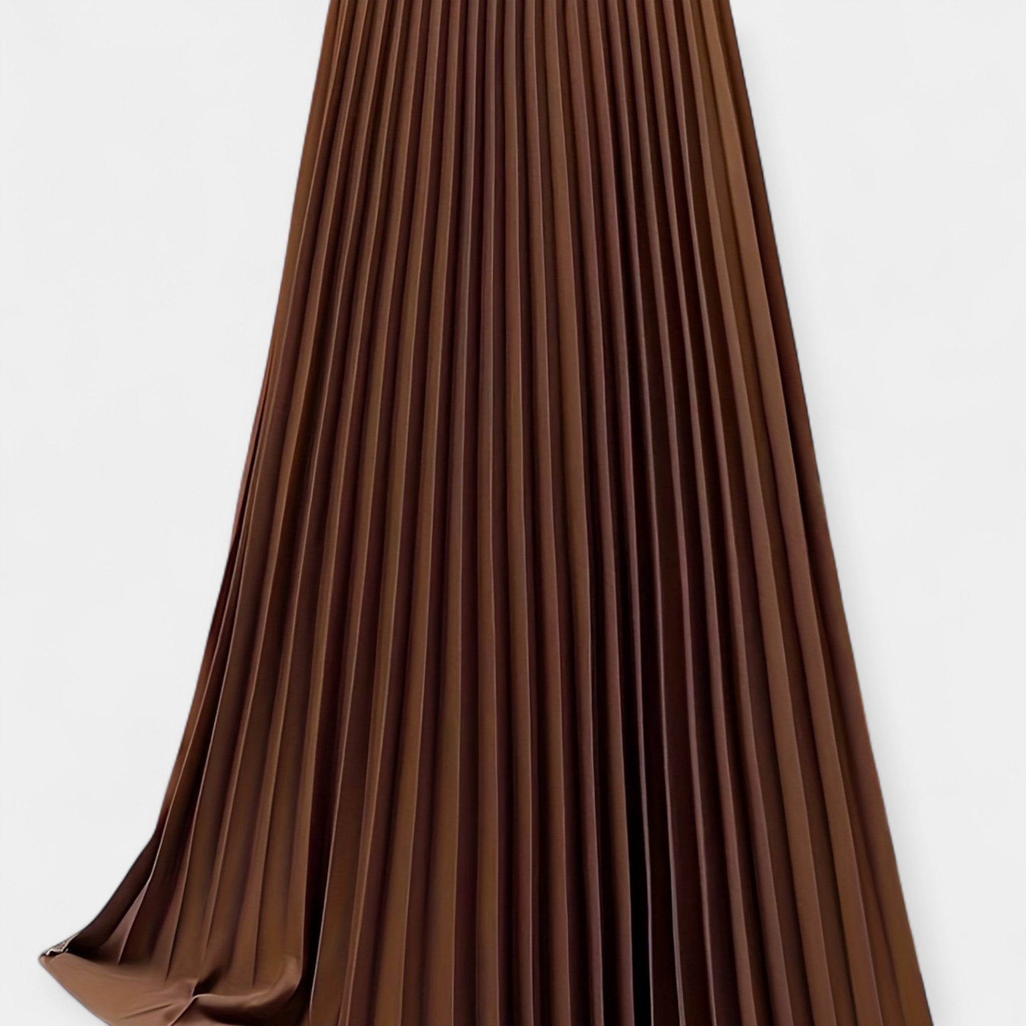 Pleated Satin Maxi Skirt