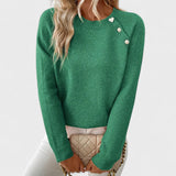 Roxanne - Elegant Women's Asymmetrical One-Shoulder Sweater with Buttons
