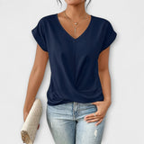 Elena | V-Neck Blouse with Button Detail