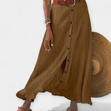Long Semi-Transparent Skirt with Opening