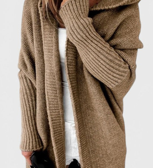 Oversized Hooded Knit Cardigan
