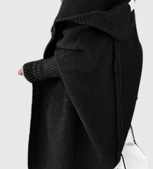 Oversized Hooded Knit Cardigan