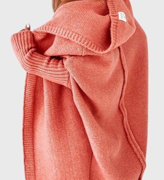 Oversized Hooded Knit Cardigan