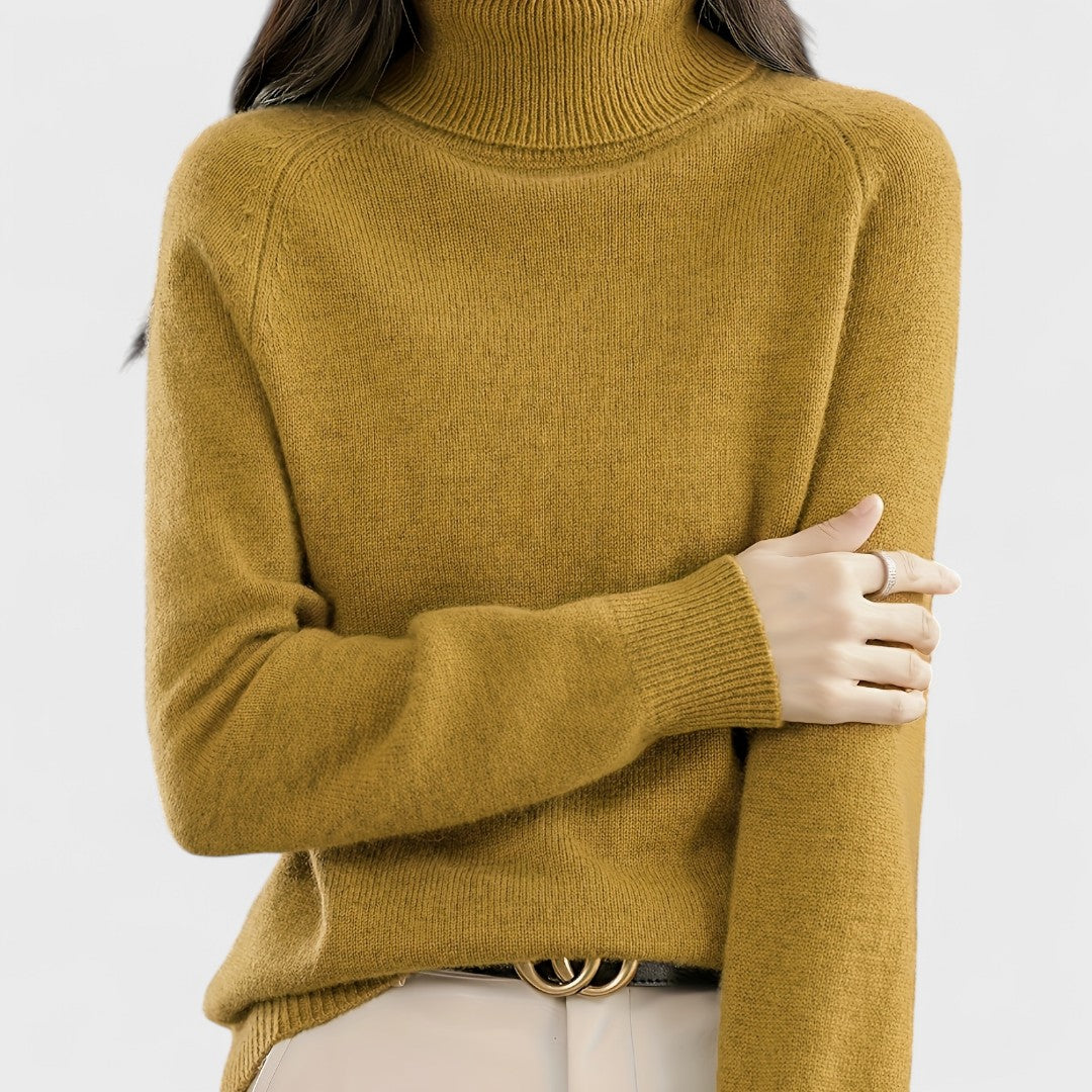 Sapphire - Solid High Neck Sweater
