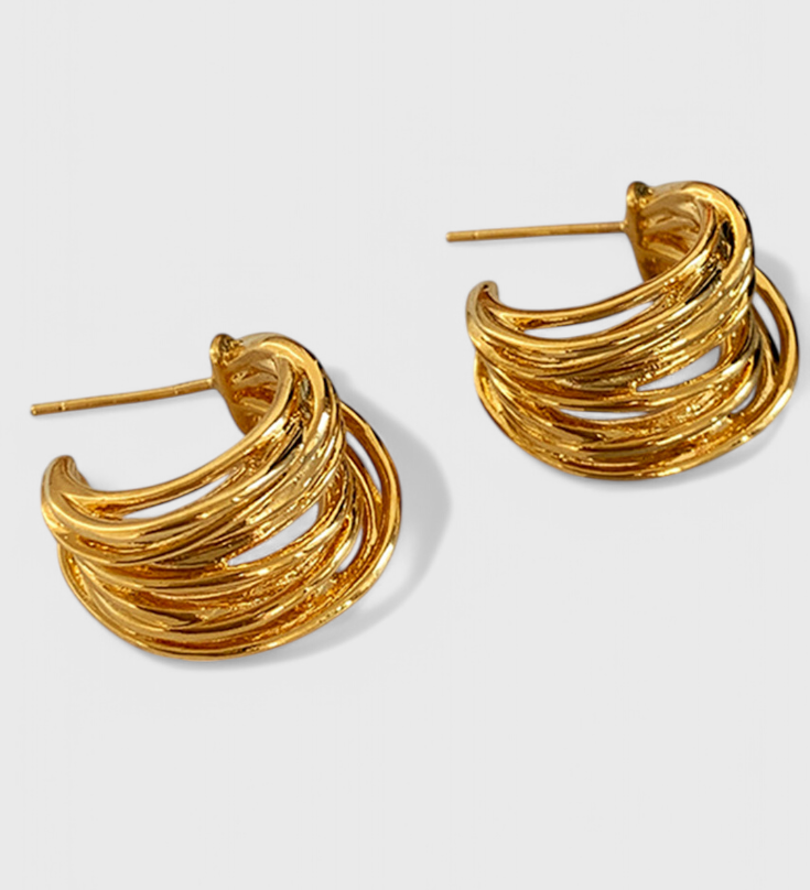 C-Shaped Hoop Earrings