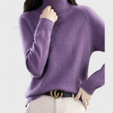 Sapphire - Solid High Neck Sweater