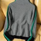Beatriz | High Neck Sweater with Eye-Catching Contrasting Stripes