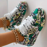 Veronika Graffiti Design Sneakers with Cushioning