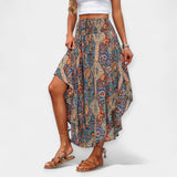 High-Waisted Floral Midi Skirt