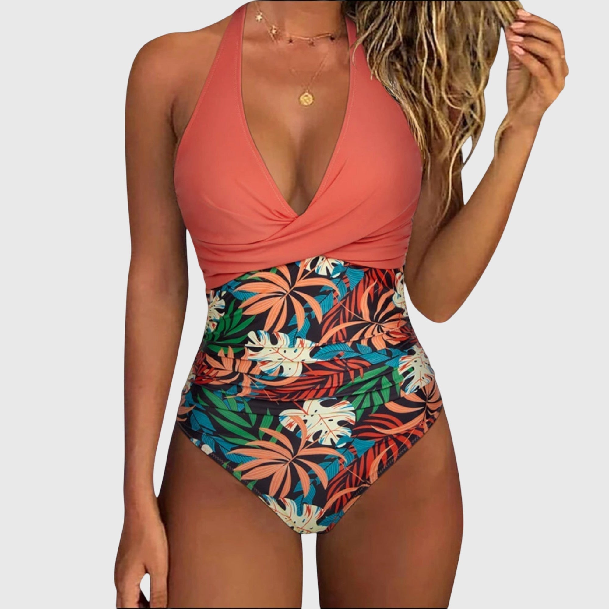 Flávia - Elegant swimsuit for women with V-neck