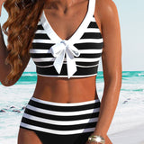 Victory - High-Waisted Striped Bikini
