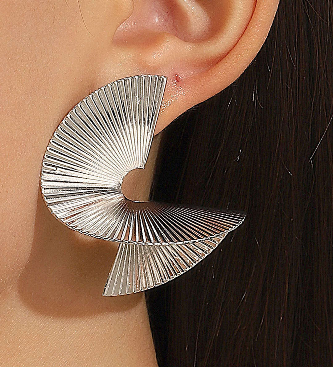 Pleated Metal Earrings