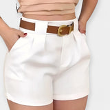 High-Waisted Pleated Shorts