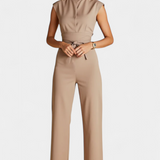 Sleeveless Jumpsuit with Flared Cut