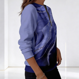 Valeria Brisa™ – Quarter Zip Sweatshirt with Abstract Print