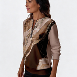 Valeria Brisa™ – Quarter Zip Sweatshirt with Abstract Print