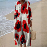 Eugenia - Vestido Maxi Floral en Rojo
