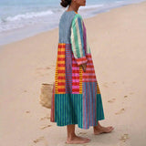 Irene - Vestido Largo Multicolor en Patchwork