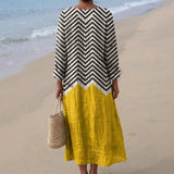 Sofía - Vestido Zigzag con Contraste