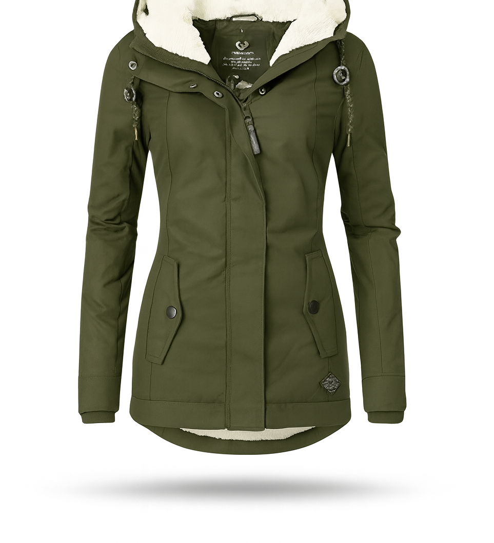 Soraya | Long Waterproof Jacket with Hood and Lining