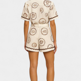 Seashell Mono T-Shirt with Shell Detail and Buttons