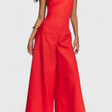 Belén Wide-Leg Halter Jumpsuit with Radiant Fall