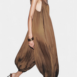 Lucy Long Pleated Jumpsuit with Relaxed Silhouette
