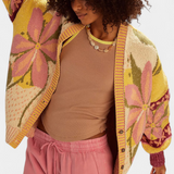 Casey Floral Knit Cardigan with Relaxed Fit