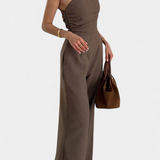 Elegant Magnolia One-Shoulder Dress with Ruching