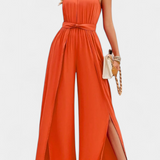 Nyree Asymmetrical Mono with Cut-Out and Bow Sleeve