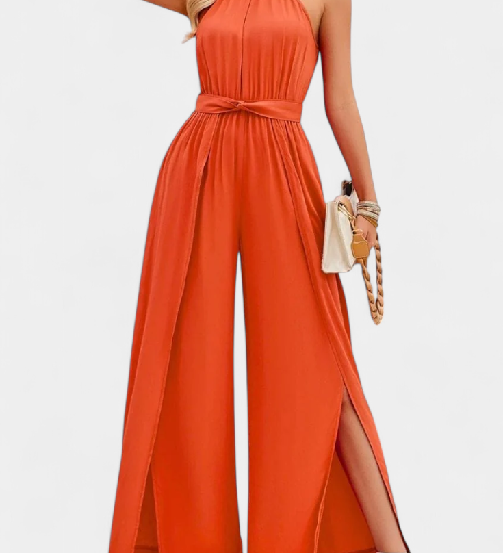 Nyree Asymmetrical Mono with Cut-Out and Bow Sleeve