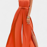 Nyree Asymmetrical Mono with Cut-Out and Bow Sleeve