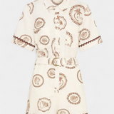 Seashell Mono T-Shirt with Shell Detail and Buttons