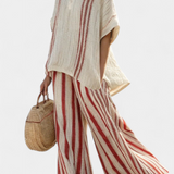 Vanessa - Elegant Red Stripes Set