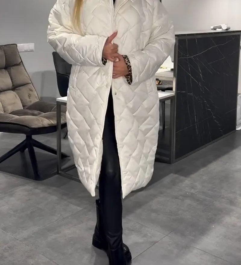 Beata | Reversible Padded Coat with Leopard Lining