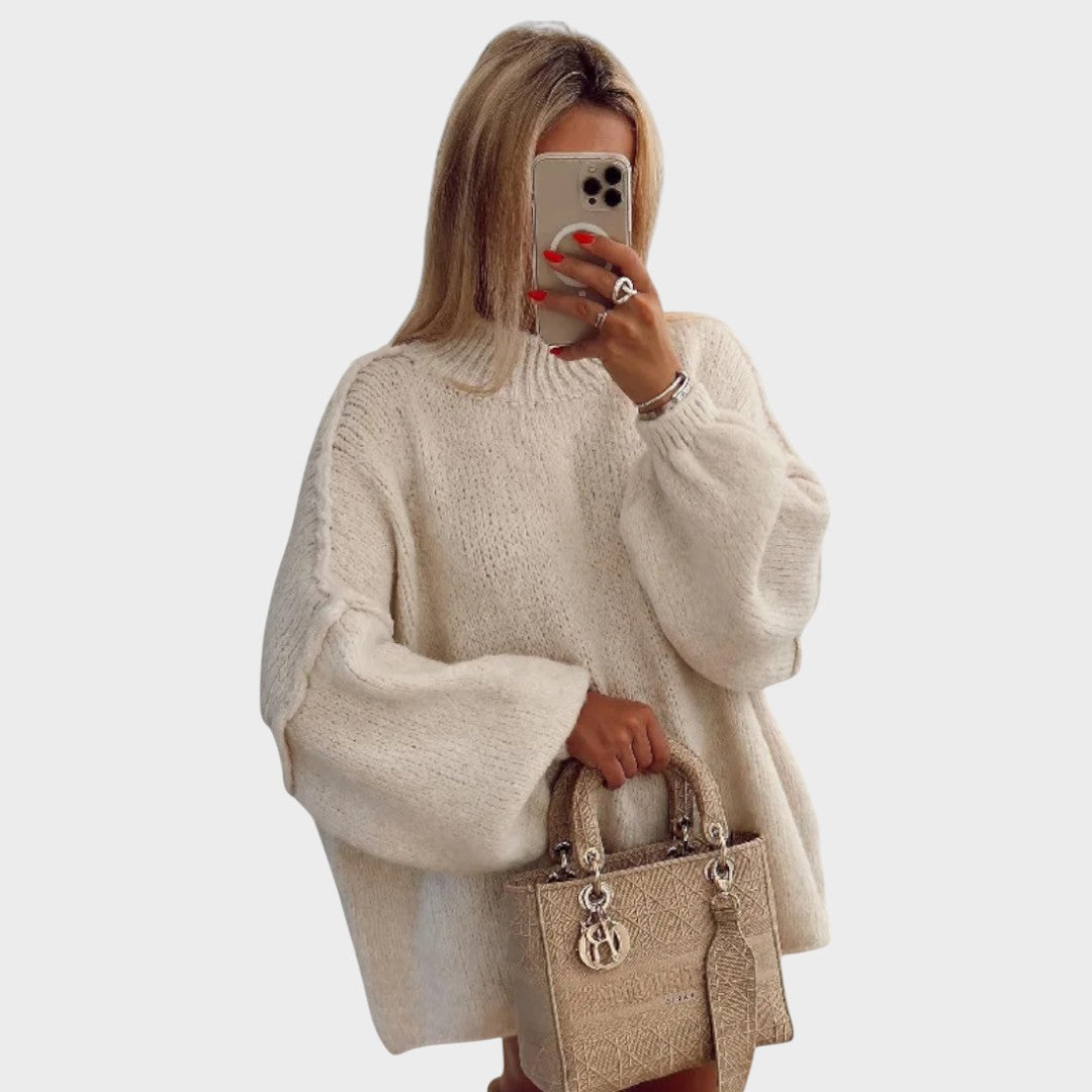Carly | Oversized Knit Sweater with Balloon Sleeves