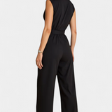 Sleeveless Jumpsuit with Flared Cut