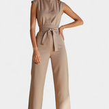 Sleeveless Jumpsuit with Flared Cut